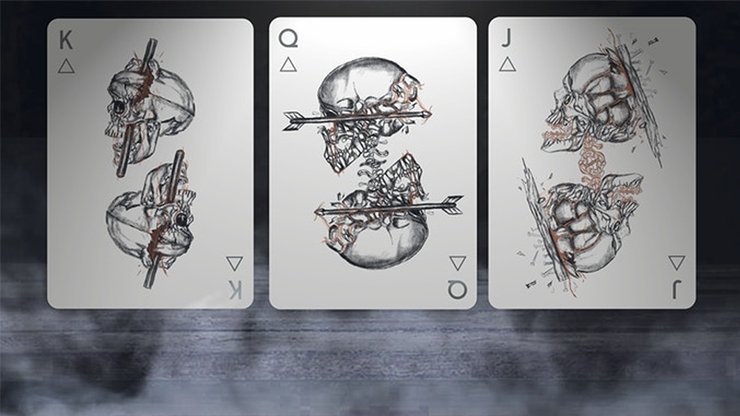 Black Trauma White Edition Playing Cards - Merchant of Magic