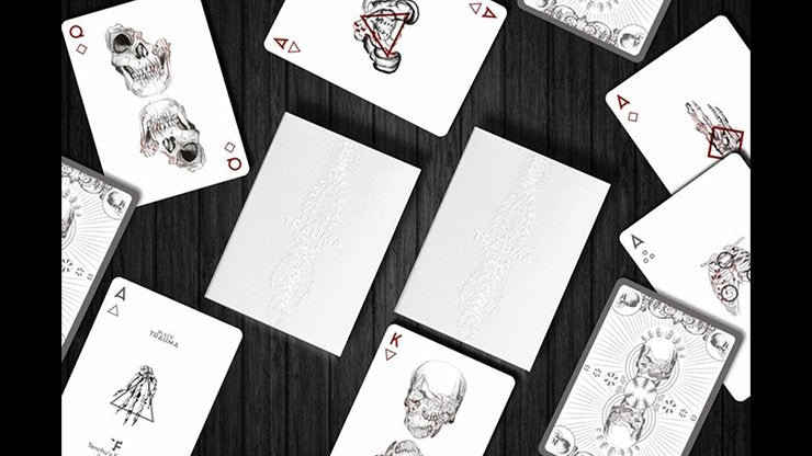 Black Trauma White Edition Playing Cards - Merchant of Magic