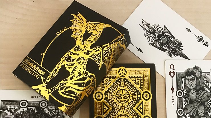 Blood and Beast (Gold-Gilded) Playing Cards - Merchant of Magic