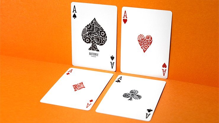 Butterfly Worker Marked Playing Cards (Orange) by Ondrej Psenicka - Merchant of Magic