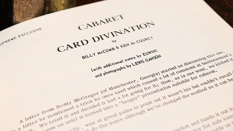 Cabaret Card Divination by Billy McComb and Ken de Courcy - Book - Merchant of Magic