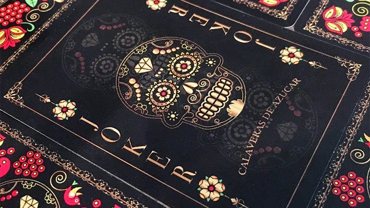 Calaveras de Azúcar Black Edition Playing Cards Printed by USPCC - Merchant of Magic