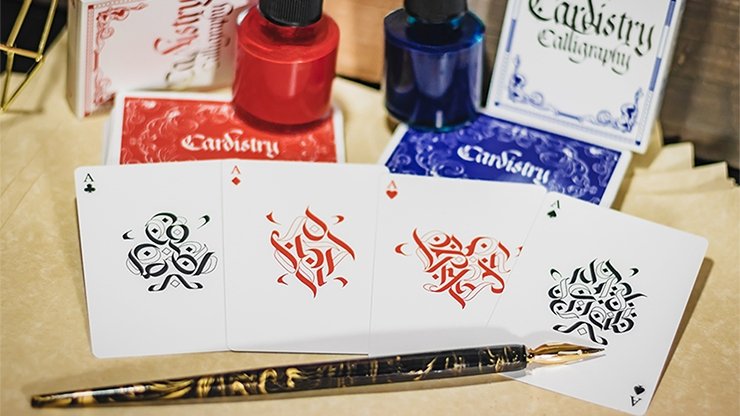 Cardistry Calligraphy (Red) Playing Cards - Merchant of Magic