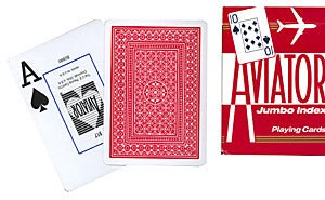 Cards Aviator Jumbo Index Poker Size (Red) - Merchant of Magic