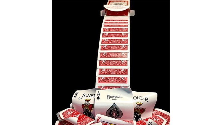 Cascading Cards Bicycle Rider Back (Red) by Keith OBrien - Merchant of Magic