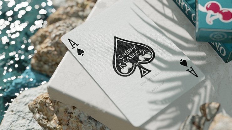 Cherry Casino (Tropicana Teal) Playing Cards by Pure Imagination Projects - Merchant of Magic