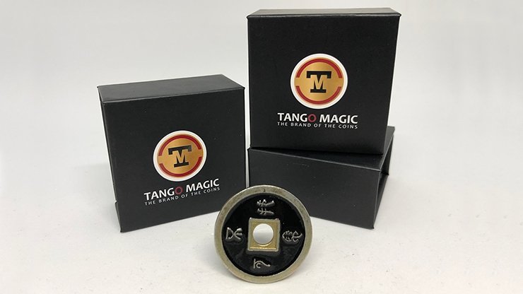 Chinese Coin - Brass Black by Tango Magic - Merchant of Magic