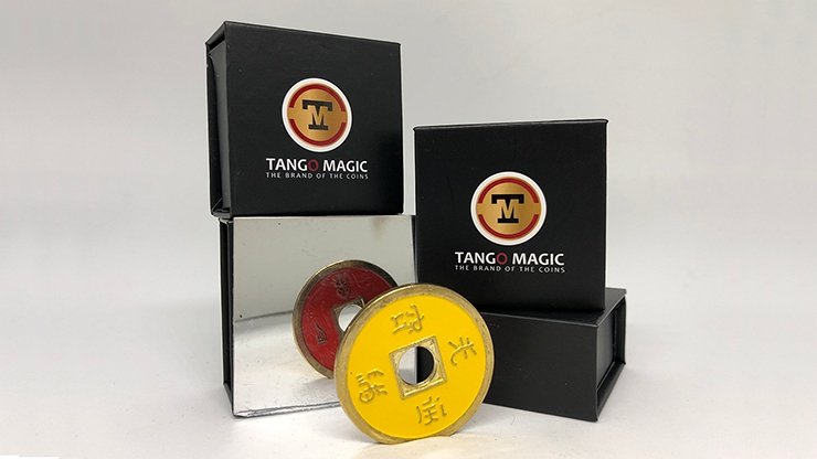 Chinese Coin - Red and Yellow by Tango Magic - Merchant of Magic