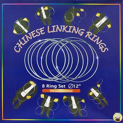 Chinese Linking Rings (12 inch, CHROME) by Vincenzo Difatta - Merchant of Magic