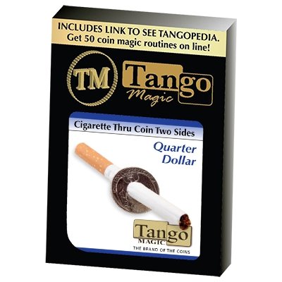 Cigarette Thru Quarter (2 sided) by Tango - Merchant of Magic