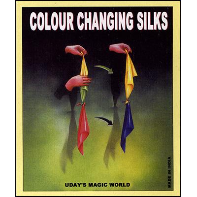 Color Changing Silks 18 Inches (Pure Silk) by Uday - Merchant of Magic
