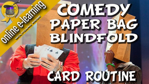 Comedy Paper Bag Blindfold Routine by Wolfgang Riebe video - INSTANT DOWNLOAD - Merchant of Magic