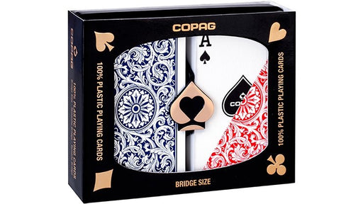 Copag 1546 Plastic Playing Cards Bridge Size Regular Index Red/Blue Double-Deck Set - Merchant of Magic