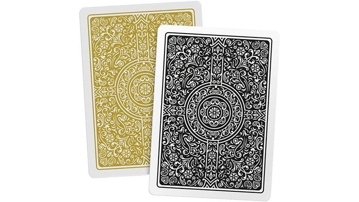 Copag Unique Plastic Playing Cards Poker Size Regular Index Black and Gold Double-Deck Set - Merchant of Magic