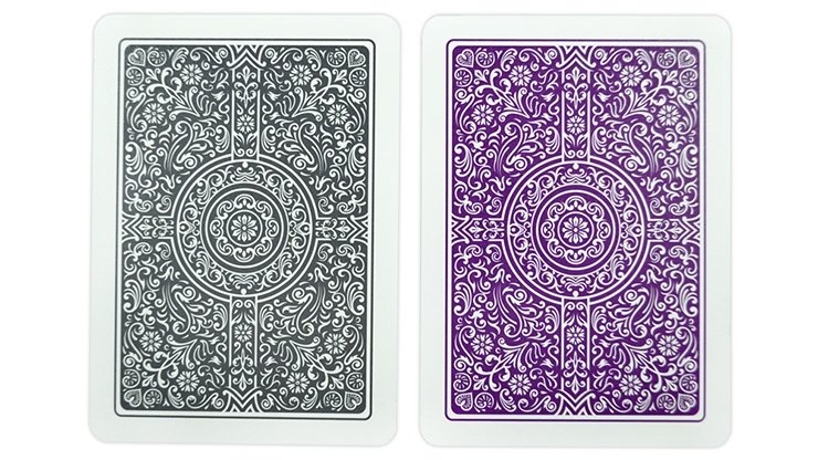 Copag Unique Plastic Playing Cards Poker Size Regular Index Gray and Purple Double-Deck Set - Merchant of Magic