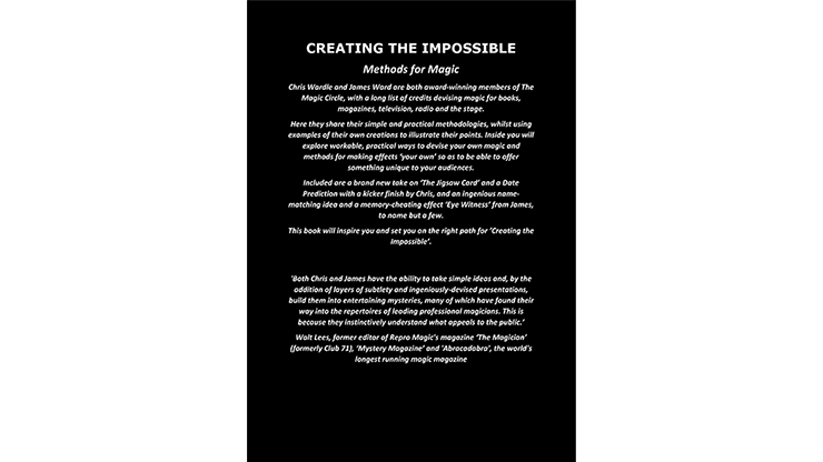 Creating the Impossible by Chris Wardle and James Ward - Book - Merchant of Magic
