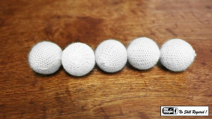 Crochet 5 Ball combo Set (1"/White) by Mr. Magic - Trick - Merchant of Magic