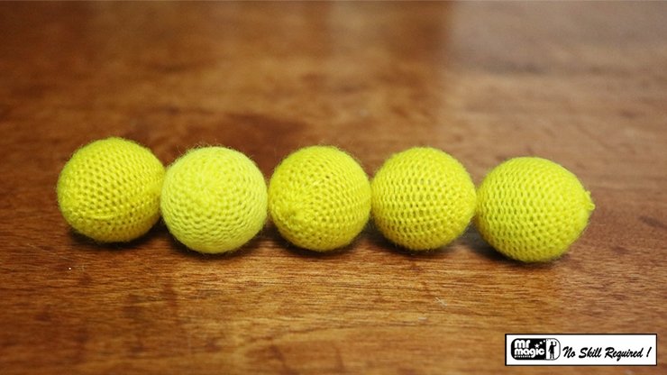 Crochet 5 Ball combo Set (1"/Yellow) by Mr. Magic - Trick - Merchant of Magic