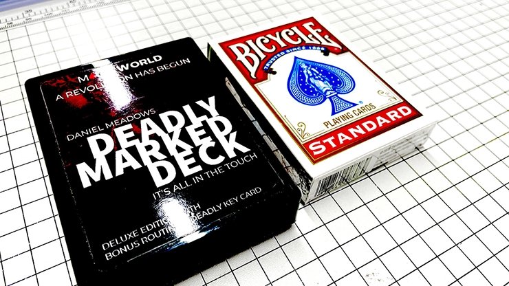 DEADLY MARKED DECK BLUE BICYCLE (Gimmicks and Online Instructions) by MagicWorld - Trick - Merchant of Magic