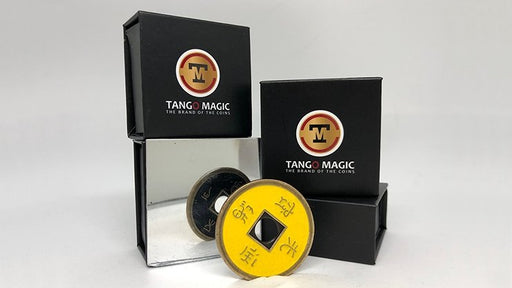 Dollar Size Chinese Coin (Black and Yellow) by Tango (CH035) - Merchant of Magic