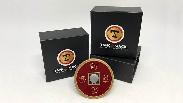 Dollar Size Chinese Coin by Tango - Red - Merchant of Magic