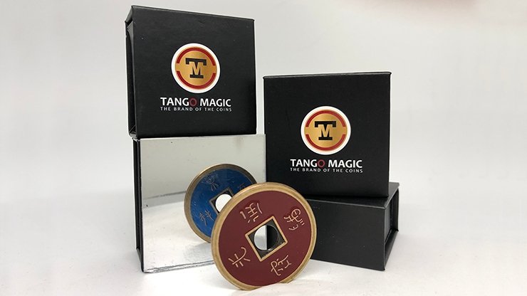 Dollar Size Chinese Coin (Red and Blue) by Tango (CH039) - Merchant of Magic