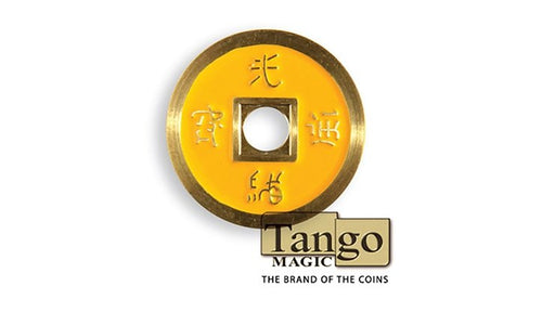 Dollar Size Chinese Coin (Yellow and Red) by Tango (CH038) - Merchant of Magic