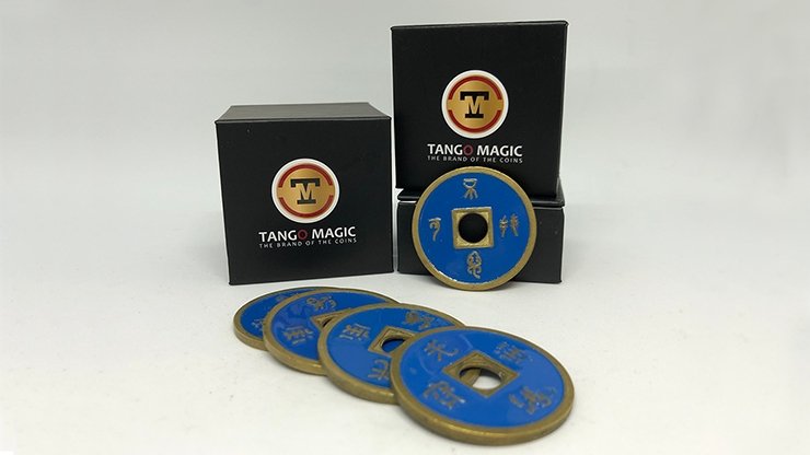 Expanded Shell Chinese Coin made in Brass - Blue by Tango - Merchant of Magic
