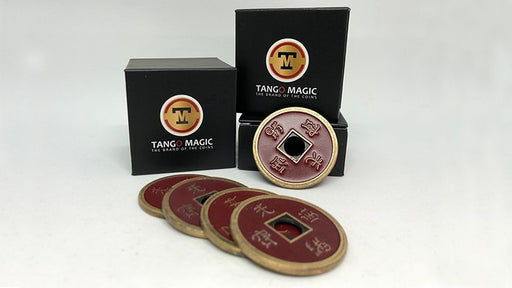 Expanded Shell Chinese Coin made in Brass - Red by Tango - Merchant of Magic