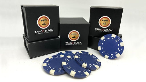 Expanded Shell Poker Chip Blue plus 4 Regular Chips by Tango Magic - Merchant of Magic