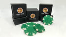 Expanded Shell Poker Chip Green plus 4 Regular Chips by Tango Magic - Merchant of Magic