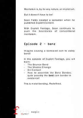 Explicit Footage: Benz by Sean Fields - DVD-sale - Merchant of Magic
