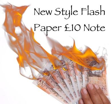 Flash Paper £10 Notes - Merchant of Magic