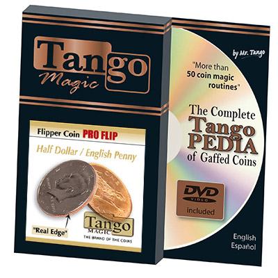 Flipper Coin Pro Flip Half Dollar/English Penny (w/DVD)by Tango (D0100) - Merchant of Magic