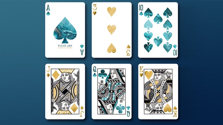 Fluid Art Blue (Luxury Edition) Playing Cards - Merchant of Magic