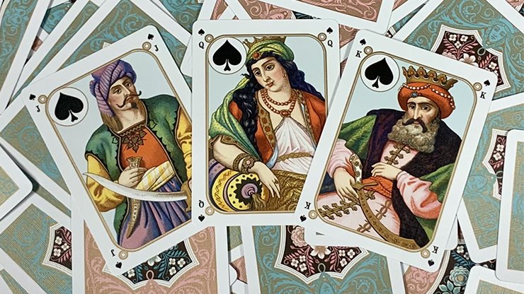 Gilded Four Continents (Red) Playing Cards - Merchant of Magic