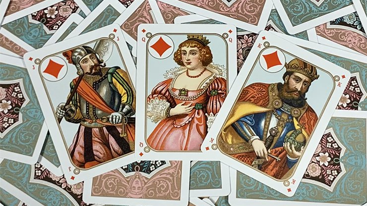 Gilded Four Continents (Red) Playing Cards - Merchant of Magic