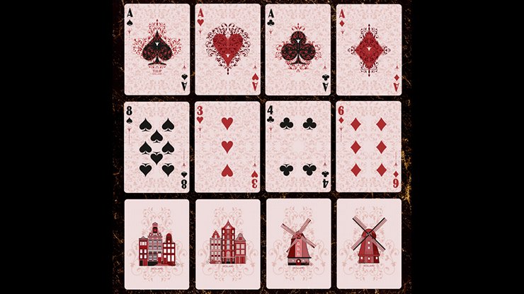 Grand Tulip Red Gilded Playing Cards - Merchant of Magic