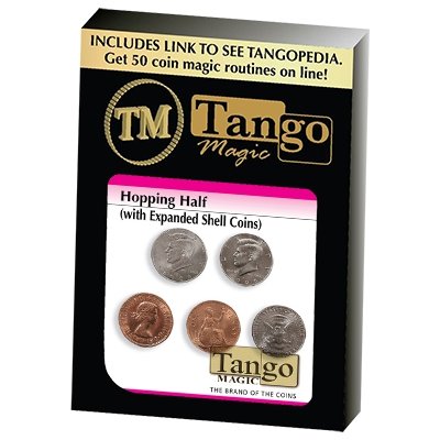 Hopping Half with Expanded Shell Coins & English Penny D0059 by Tango - Merchant of Magic