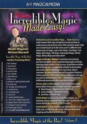 Incredible Magic At The Bar - Volume 3 by Michael Maxwell - DVD - Merchant of Magic