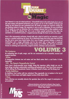 Lessons in Magic Volume 3 by Juan Tamariz - DVD - Merchant of Magic