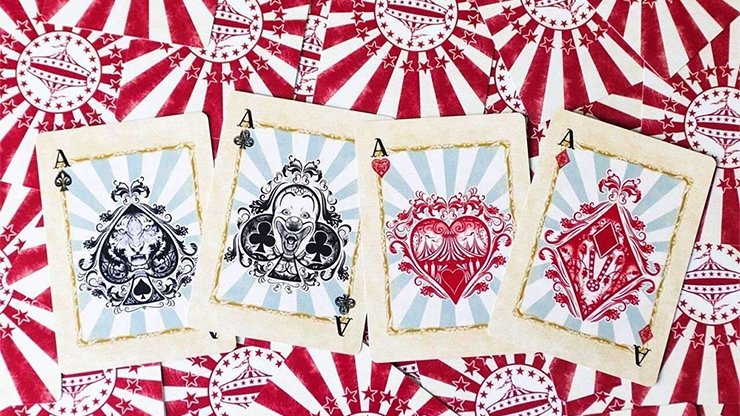 Limited Edition Circus Nostalgic Red Gilded Playing Cards - Merchant of Magic