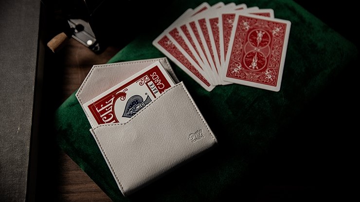 Luxury Leather Playing Card Carrier - White by TCC - Merchant of Magic