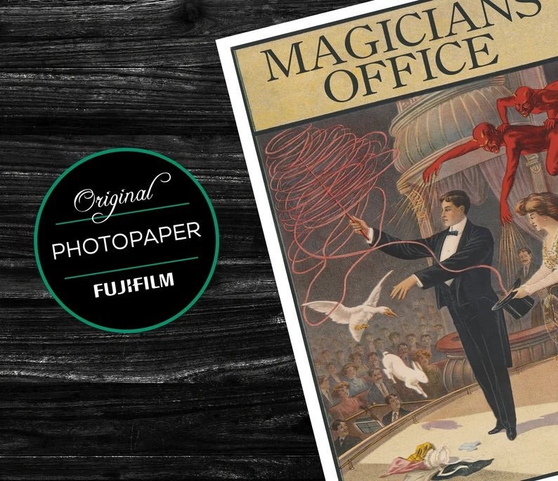 Magicians Office - Professionally Printed Poster 10 x 7 Inches - Merchant of Magic