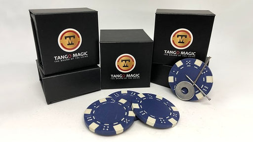 Magnetic Poker Chip Blue plus 3 regular chips Tango Magic - Merchant of Magic