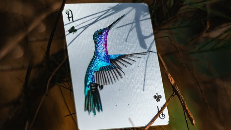 Marvelous Hummingbird Feathers (Blue) Playing Cards by Kellar - Merchant of Magic