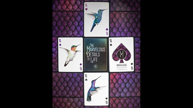 Marvelous Hummingbird Feathers (Purple) Playing Cards by Kellar - Merchant of Magic