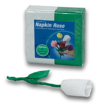 Napkin Rose - Refill (White) by Michael Mode - Merchant of Magic