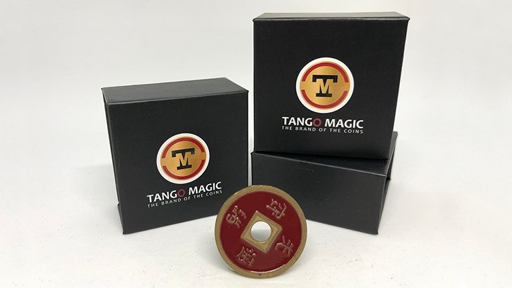Normal Chinese Coin made in Brass - Red by Tango - Merchant of Magic