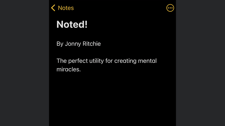 Noted by Jonny Ritchie - INSTANT DOWNLOAD - Merchant of Magic